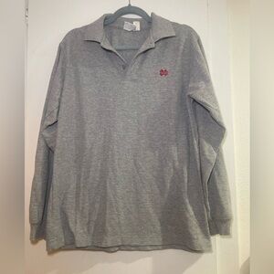 Mater Dei Gray Long Sleeve Polo Shirt Size Adult Medium